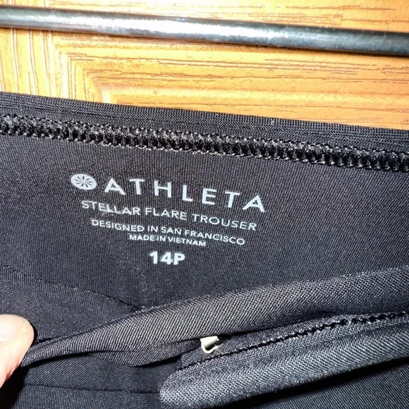 NWT Athleta Stellar Flare Trouser womens 14 petite black athleasure travel work - Picture 7 of 11